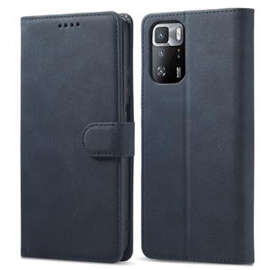 huismerk Voor Xiaomi Redmi Note 10 Frosted Anti-Diefstal Borstel Horizontale Flip Leren Case Met Houder & Card Slots & Portemonnee (Donkerblauw)