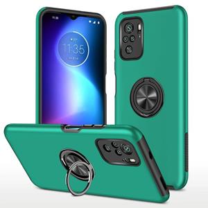 huismerk Voor Xiaomi Redmi Note 10 4G PC + TPU-schokbestendige magnetische telefoonhoes met onzichtbare ringhouder