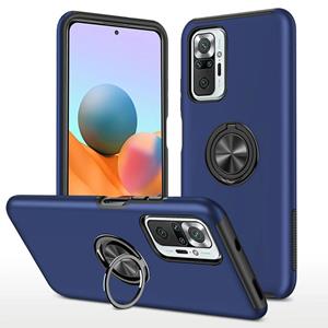 huismerk Voor Xiaomi Redmi Note 10 Pro PC + TPU-schokbestendige magnetische telefoonhoes met onzichtbare ringhouder