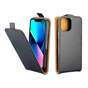 huismerk Zakelijke stijl verticale flip TPU lederen tas met kaartsleuf voor iPhone 13 mini