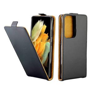 huismerk Zakelijke stijl Verticale flip TPU lederen tas met kaartsleuf voor Samsung Galaxy S21 Ultra 5G