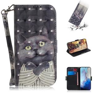 huismerk Voor Galaxy S20 3D Formula Pattern Magnetic Attraction Horizontale Flip Lederen Kast met Lanyard Support Holder & Card Slot & Wallet (Embrace The Cat