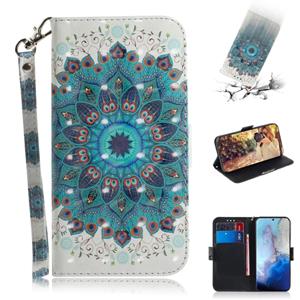 huismerk Voor Galaxy S20 3D Formula Pattern Magnetic Attraction Horizontale Flip Lederen Kast met Lanyard Support Holder & Card Slot & Wallet (Peacock Wreath)