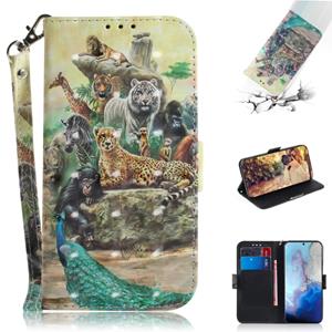 huismerk Voor Galaxy S20 3D Formula Pattern Magnetic Attraction Horizontale Flip Lederen Kast met Lanyard Support Holder & Card Slot & Wallet(Zoo)