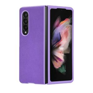 huismerk Voor Samsung Galaxy Z Fold3 5G Cross Texture Phone Case (Purple)