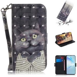 huismerk Voor Galaxy S20+ 3D Formula Pattern Magnetic Attraction Horizontale Flip Lederen case met Lanyard Support Holder & Card Slot & Wallet(Embrace The Cat