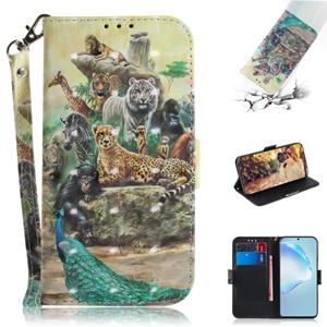 huismerk Voor Galaxy S20+ 3D Formula Pattern Magnetic Attraction Horizontale Flip Lederen Kast met Lanyard Support Holder & Card Slot & Wallet(Zoo)