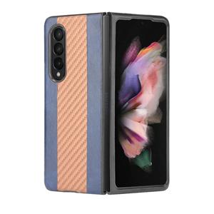 huismerk Voor Samsung Galaxy Z Fold3 5G Litchi Texture + Carbon Fiber Phone Case