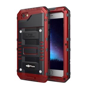 huismerk Waterdichte stofdichte schokbestendige zink legering + siliconen case voor iPhone 6 plus & 6s plus (rood)