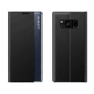 huismerk Voor Galaxy S10 Side Display Magnetic Horizontal Flip Plain Texture Cloth + PC Case met Holder & Sleep / Wake-up Function(Black)