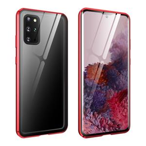 huismerk Voor Samsung Galaxy S20+ Magnetic Metal Frame Dubbelzijdige Tempered Glass Case (Rood)