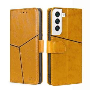 huismerk Voor Samsung Galaxy S22 5G Geometrische Stiksels Horizontale Flip Lederen Case met Houder & Card Slots & Portemonnee