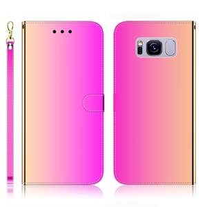 huismerk Voor Galaxy S8 Imitated Mirror Surface Horizontal Flip Leather Case met Holder & Card Slots & Wallet & Lanyard(Gradient Color)