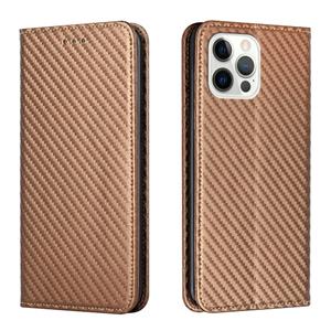 huismerk Koolstofvezel textuur flip houder lederen telefooncase voor iphone 13 pro max