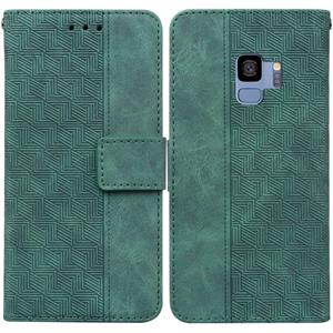 huismerk Voor Samsung Galaxy S9 Geometrische reliëf lederen telefooncase