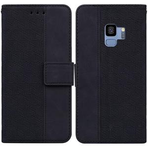 huismerk Voor Samsung Galaxy S9 Geometrische reliëf lederen telefooncase