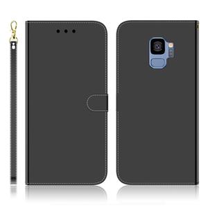 huismerk Voor Galaxy S9 Imitated Mirror Surface Horizontal Flip Leather Case met Holder & Card Slots & Wallet & Lanyard(Black)