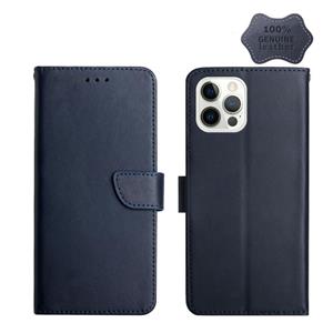 huismerk Lederen vingerafdrukbestendige horizontale flip-telefooncase voor iPhone 13 Pro