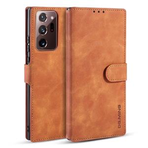 dg.ming Voor Samsung Galaxy Note20 Ultra DG. MING Retro Oil Side Horizontale Flip Case met Holder & Card Slots & Wallet(Brown)