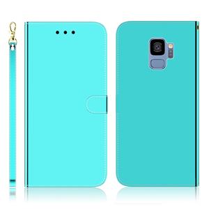 huismerk Voor Galaxy S9 Imitated Mirror Surface Horizontal Flip Leather Case met Holder & Card Slots & Wallet & Lanyard(Mint Green)