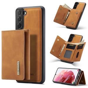 Voor Samsung Galaxy S22 5G DG.MING M1 Serie 3-voudige Multi Card Wallet + Magnetic Phone Case (Brown)