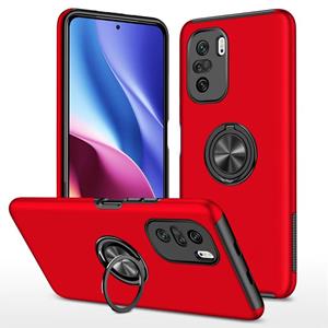 huismerk Voor Xiaomi Redmi K40 PC + TPU schokbestendige magnetische telefooncase met onzichtbare ringhouder