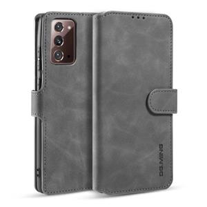 dg.ming Voor Samsung Galaxy Note20 DG. MING Retro Oil Side Horizontale Flip Case met Holder & Card Slots & Wallet(Gray)