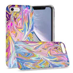 huismerk Laser Glitter Aquarel Patroon Schokbestendige Beschermhoes Voor iPhone SE 2020 / 8/7 (FD1)