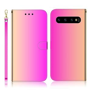 huismerk Voor Galaxy S10 Imitated Mirror Surface Horizontal Flip Leather Case met Holder & Card Slots & Wallet & Lanyard(Gradient Color)