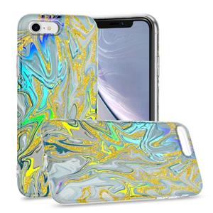 huismerk Laser Glitter Aquarel Patroon Schokbestendige Beschermhoes Voor iPhone SE 2020 / 8/7 (FD2)