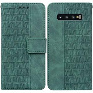 huismerk Voor Samsung Galaxy S10 Geometrische reliëf lederen telefooncase