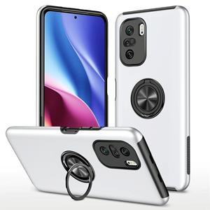 huismerk Voor Xiaomi Redmi K40 PC + TPU-schokbestendige magnetische telefoonhoes met onzichtbare ringhouder