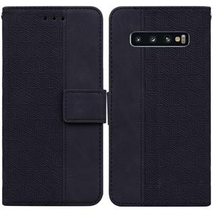 huismerk Voor Samsung Galaxy S10 Geometrische reliëf leren telefooncase