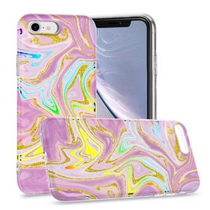 huismerk Laser Glitter Aquarel Patroon Schokbestendige Beschermhoes Voor iPhone SE 2020 / 8/7 (FD5)