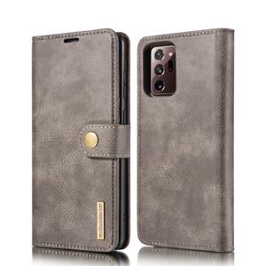 dg.ming Voor Samsung Galaxy Note20 Ultra DG. MING Crazy Horse Texture Flip Afneembare magnetische lederen kast met houder & kaartslots & portemonnee(grijs)