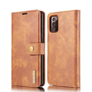 dg.ming Voor Samsung Galaxy Note20 DG. MING Crazy Horse Texture Flip Afneembare magnetische lederen kast met houder & kaartslots & portemonnee(bruin)