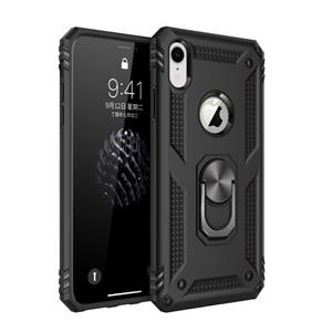 huismerk Sergeant Armor schokbestendig TPU + PC beschermende case voor iPhone XR met 360 graden rotatie houder (zwart)