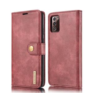 dg.ming Voor Samsung Galaxy Note20 DG. MING Crazy Horse Texture Flip Afneembare magnetische lederen kast met houder & kaartslots & portemonnee(rood)