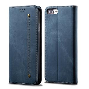 huismerk Voor iPhone 6 Plus / 6s Plus Denim Texture Casual Style Horizontal Flip Leather Case met Holder & Card Slots & Wallet(Blue)