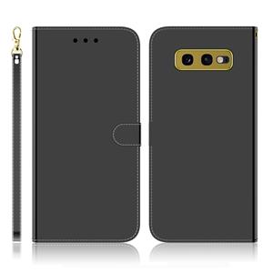 huismerk Voor Galaxy S10e Imitated Mirror Surface Horizontal Flip Leather Case met Holder & Card Slots & Wallet & Lanyard(Black)