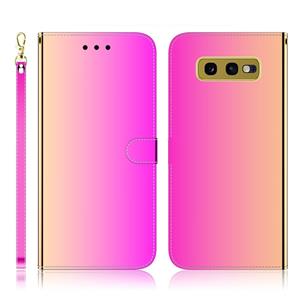 huismerk Voor Galaxy S10e Imitated Mirror Surface Horizontal Flip Leather Case met Holder & Card Slots & Wallet & Lanyard(Gradient Color)