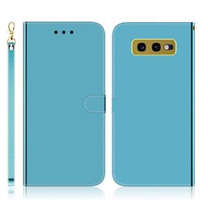 huismerk Voor Galaxy S10e Imitated Mirror Surface Horizontal Flip Leather Case met Holder & Card Slots & Wallet & Lanyard(Blue)