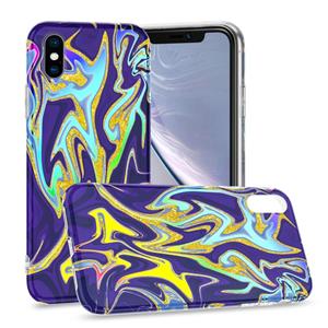 huismerk Laser glitter aquarel patroon schokbestendige beschermhoes voor iPhone XS max (FD3)