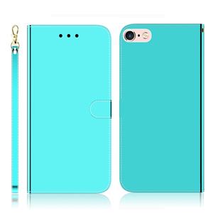 huismerk Voor iPhone 6 / 6s Geïmiteerd Spiegeloppervlak Horizontale Flip Lederen Hoes met Houder & Card Slots & Wallet & Lanyard(Mint Green)