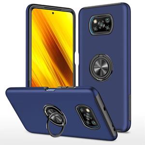 huismerk Voor Xiaomi Poco X3 / X3 NFC PC + TPU-schokbestendige magnetische telefoonhoes met onzichtbare ringhouder