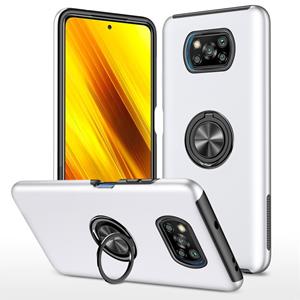 huismerk Voor Xiaomi Poco X3 / X3 NFC PC + TPU-schokbestendige magnetische telefoonhoes met onzichtbare ringhouder