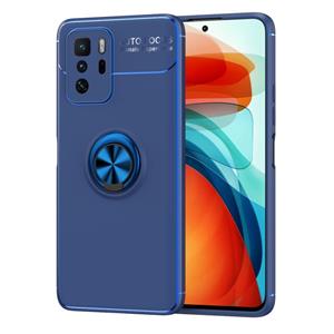 huismerk Voor Xiaomi Redmi Note 10 Pro China Metalen Ringhouder 360 Graden Roterende TPU-zaak (blauw + blauw)