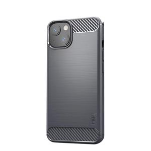 MOFI Gentless Series Geborsteld Textuur Koolstofvezel Zacht TPU-hoesje voor iPhone 13 Mini