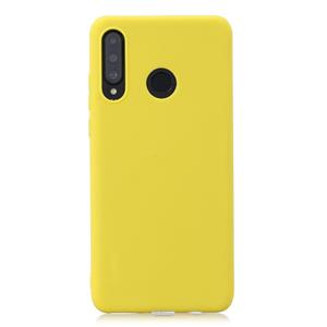 Huismerk Matte effen kleur TPU beschermhoes voor Huawei P30 Lite/Nova 4e (geel)