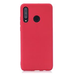 Huismerk Matte effen kleur TPU beschermhoes voor Huawei P30 Lite/Nova 4e (rood)